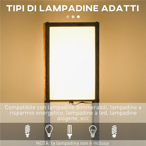 LAMPADA DA TERRA CON 3 MENSOLE INTEGRATE, ATTACCO E27 POTENZA 40W, 26X26X160CM, COLORE LEGNO