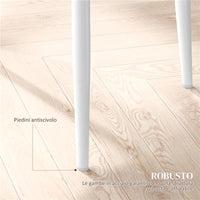 SET DI 6 SEDIE DA PRANZO MODERNE CON SCHIENALE ALTO IN FINTA PELLE E ACCIAIO, 41X50X97 CM, BIANCO