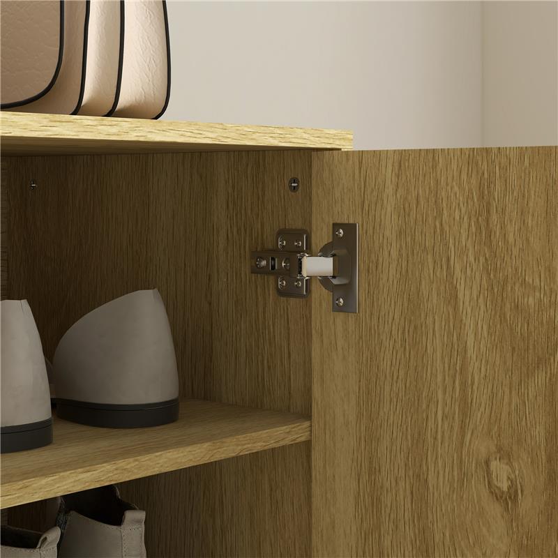 SCARPIERA SALVASPAZIO PER 15 PAIA DI SCARPE CON 4 RIPIANI REGOLABILI, 80X38X110CM, ROVERE