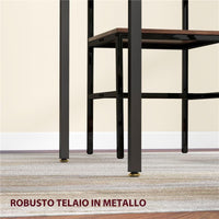 TAVOLO DA PRANZO A RIBALTA STILE INDUSTRIALE PER 2-4 PERSONE IN LEGNO E METALLO, 120X79X79 CM, MARRONE RUSTICO
