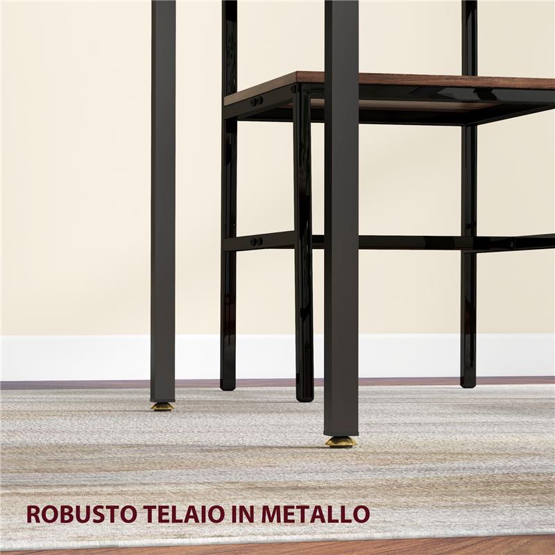 TAVOLO DA PRANZO A RIBALTA STILE INDUSTRIALE PER 2-4 PERSONE IN LEGNO E METALLO, 120X79X79 CM, MARRONE RUSTICO