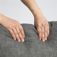 DIVANO 3 POSTI IN TESSUTO CON CUSCINI IMBOTTITI E RIVESTIMENTO EFFETTO LINO, 237X94X102CM, GRIGIO