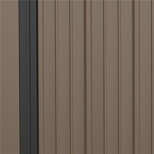 CASETTA DA GIARDINO IN ACCIAIO PORTA ATTREZZI CON CATENACCIO, 161.5X94.5X196CM, MARRONE