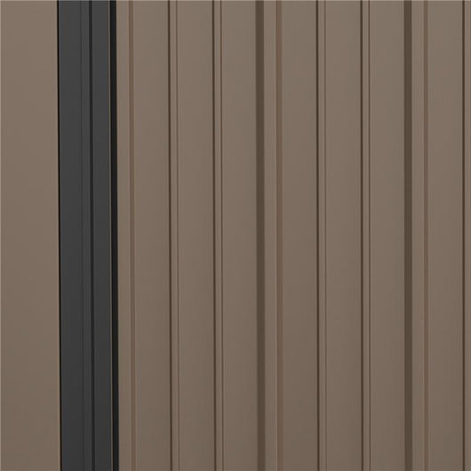 CASETTA DA GIARDINO IN ACCIAIO PORTA ATTREZZI CON CATENACCIO, 161.5X94.5X196CM, MARRONE