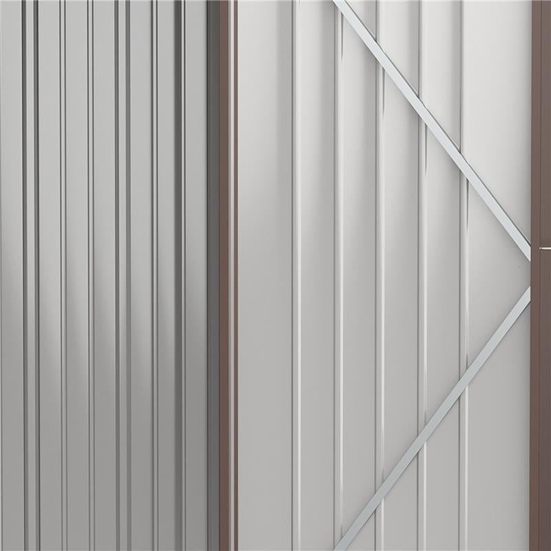 CASETTA DA GIARDINO IN ACCIAIO PORTA ATTREZZI CON CATENACCIO, 161.5X94.5X196CM, MARRONE