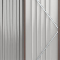 CASETTA DA GIARDINO IN ACCIAIO PORTA ATTREZZI CON CATENACCIO, 161.5X94.5X196CM, MARRONE