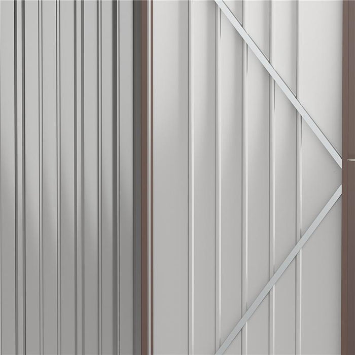 CASETTA DA GIARDINO IN ACCIAIO PORTA ATTREZZI CON CATENACCIO, 161.5X94.5X196CM, MARRONE