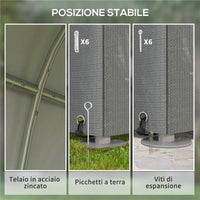 CAPANNO ATTREZZI TENDA GARAGE CON COPERTURA ANTI UV E TELAIO IN METALLO, 120X179X165CM, GRIGIO CHIARO
