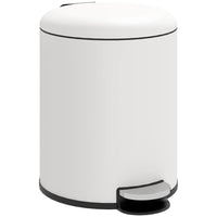 BIDONE IMMONDIZIA A PEDALE DA 5L CON COPERCHIO A CHIUSURA MORBIDA, IN METALLO E PP, 26.5X21X28 CM, CREMA