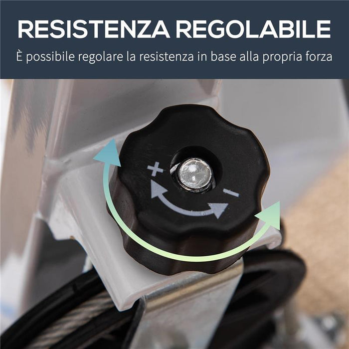 STEPPER CON MANUBRIO, MONITOR LCD E PEDALI ANTISCIVOLO, 55X44X108ACM, BIANCO E BLU