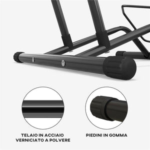 CAVALLETTO PORTABICI PER PNEUMATICI < 8.5 CM IN ACCIAIO, 59X41X38 CM, NERO