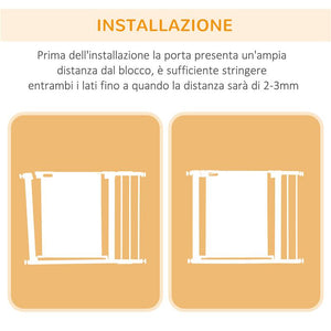 CANCELLINO PER CANI ESTENSIBILE A PRESSIONE CON CHIUSURA AUTOMATICA, 75-103X76 CM, GRIGIO