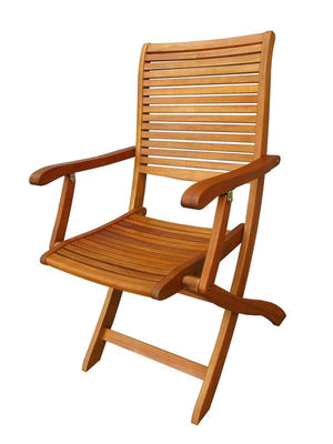 SEDIA RIVIERA CON BRACCIOLI IN LEGNO DI ACACIA MASSICCIO