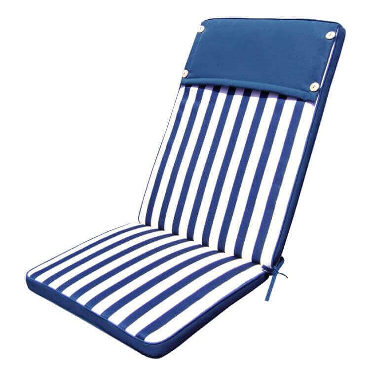 CUSCINO REAL ALTO CON RIGA IN COLORE BLU