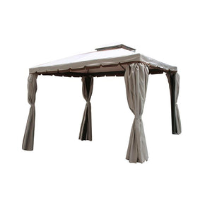 AULUS GAZEBO DA GIARDINO 3 X 3 MT IN ALLUMINIO COMPLETO DI PARETI LATERALI