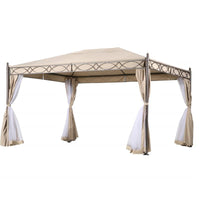KARNAK GAZEBO DA GIARDINO 3 X 4 MT IN METALLO COMPLETO DI PARETI