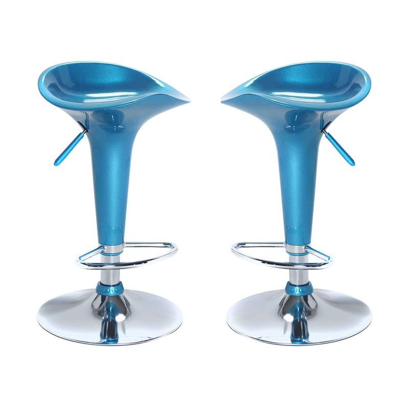 SGABELLO MODERNO DA BAR HARLAN IN METALLO DI COLORE BLU