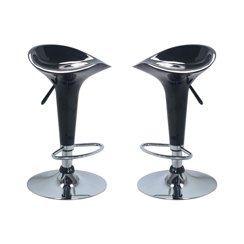 SGABELLO MODERNO DA BAR HARLAN IN METALLO DI COLORE NERO