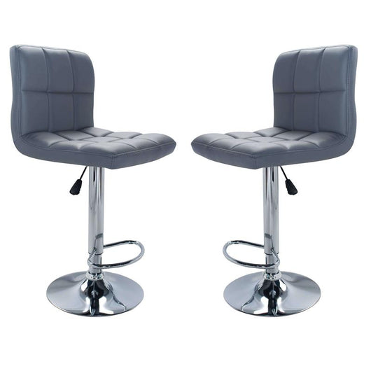 SGABELLO DA BAR ISAAC IN METALLO E SIMILPELLE DI COLORE GRIGIO