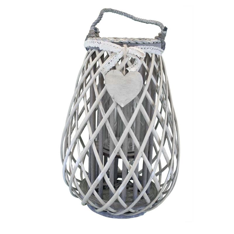 LANTERNA MIREILLE IN VIMINI GRIGIO