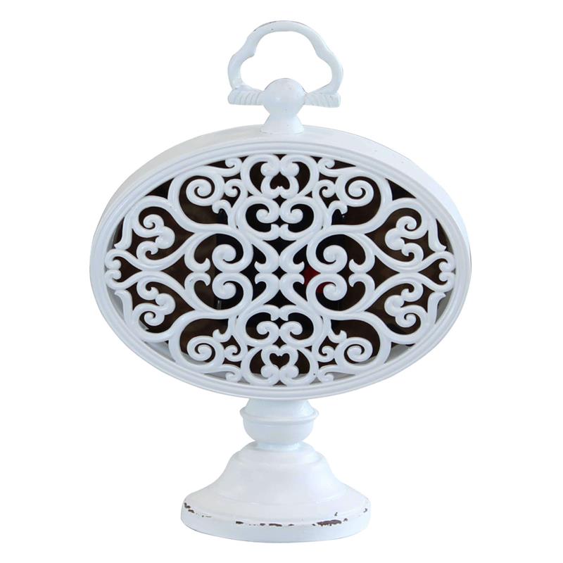 OROLOGIO DA APPOGGIO LUDOVIC TONDO IN FERRO BIANCO 16,5 X 8,5 X H22,5 CM