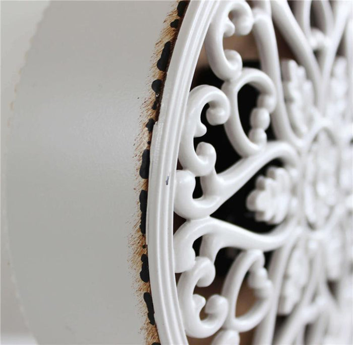 OROLOGIO DA APPOGGIO MARIN TONDO IN FERRO BIANCO 14 X 5,5 X H18,5 CM