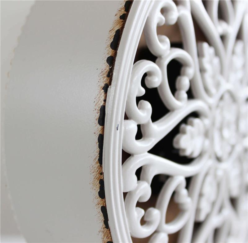 OROLOGIO DA APPOGGIO MARIN TONDO IN FERRO BIANCO 14 X 5,5 X H18,5 CM