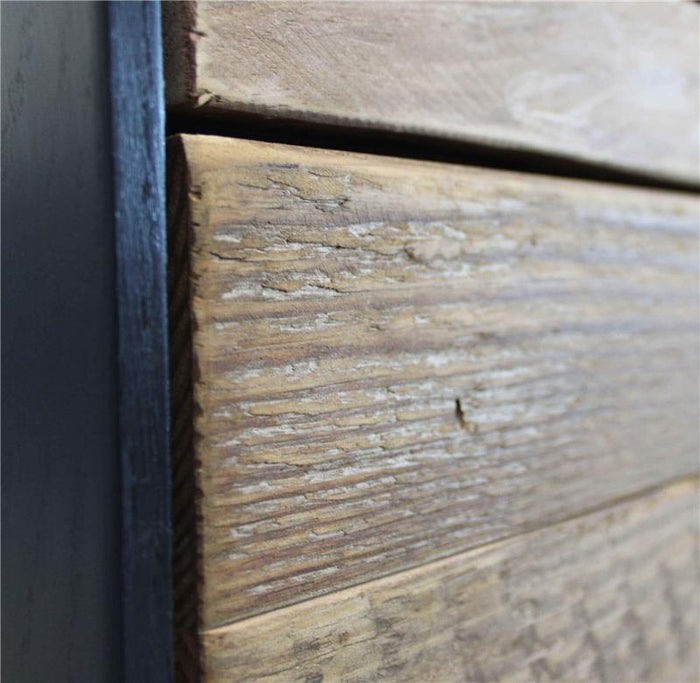 MOBILE ELDRED REALIZZATO IN LEGNO E ACCIAIO ANTRACITE 180 X 48 X H76 CM