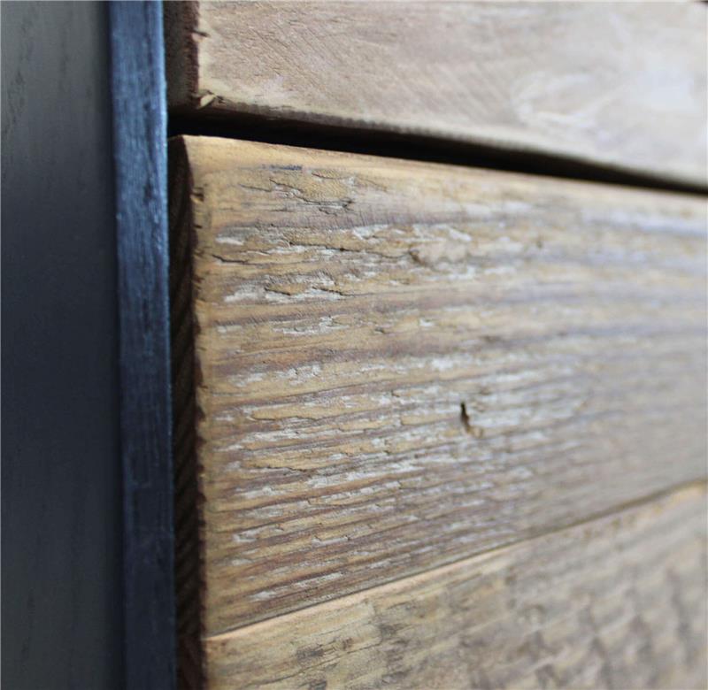 MOBILE ELDRED REALIZZATO IN LEGNO E ACCIAIO ANTRACITE 180 X 48 X H76 CM