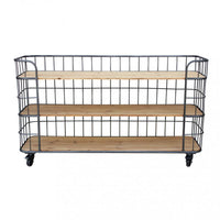 MOBILE ABNER IN FERRO E LEGNO CON 3 RIPIANI DIMENSIONI CM 170 X 43,5 X 85 H