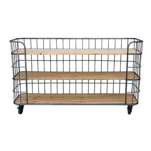 MOBILE ABNER IN FERRO E LEGNO CON 3 RIPIANI DIMENSIONI CM 170 X 43,5 X 85 H