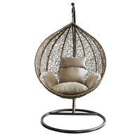 DONDOLO GIGLIO REALIZZATO CON STRTTURA IN ACCIAIO OPACO TORTORA WICKER NATURALE 105 X 71 X H118 CM