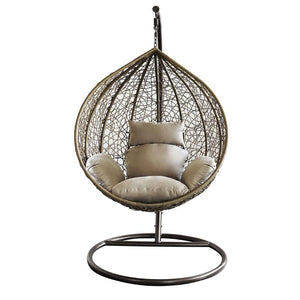 DONDOLO GIGLIO REALIZZATO CON STRTTURA IN ACCIAIO OPACO TORTORA WICKER NATURALE 105 X 71 X H118 CM