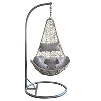 DONDOLO PONZA CON STRUTTURA IN ACCIAIO OPACO TORTORA E WICKER GRIGIO