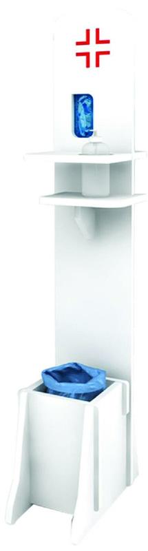 TOTEM PIANTANA PORTA IGIENIZZANTE E GUANTI