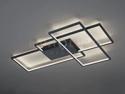 THIAGO PLAFONIERA GRANDE LED 39W 4500lm, 3000 - 6000K ANTRACITE 3 RETTANGOLI CON TECNOLOGIA " WIZ " MULTIFUNZIONE L. 114CM DIMMERABILE