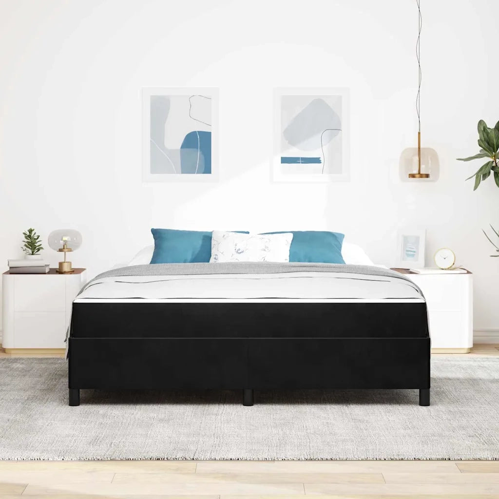 Struttura del letto con materasso Nero 180 x 200 cm Tessuto 3399080
