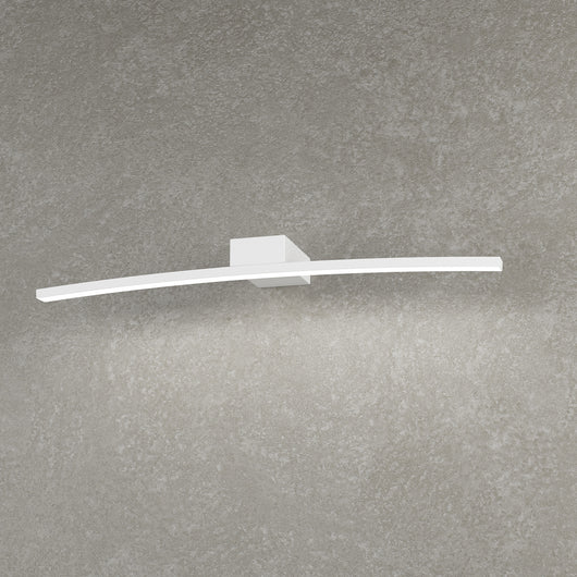 Applique Moderna Curved Metallo Bianco Diffusore Bianco Led 6W Calda 50Cm