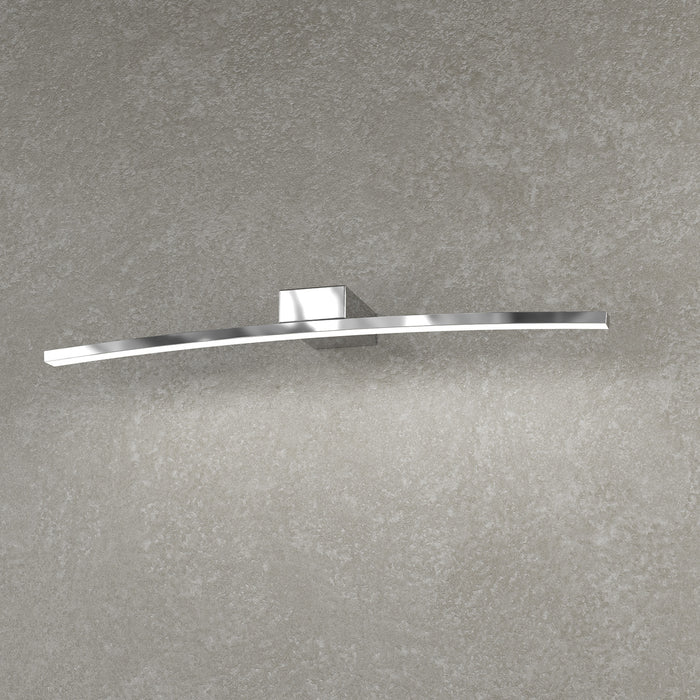 Applique Moderna Curved Metallo Cromo Diffusore Bianco Led 6W Naturale 50Cm