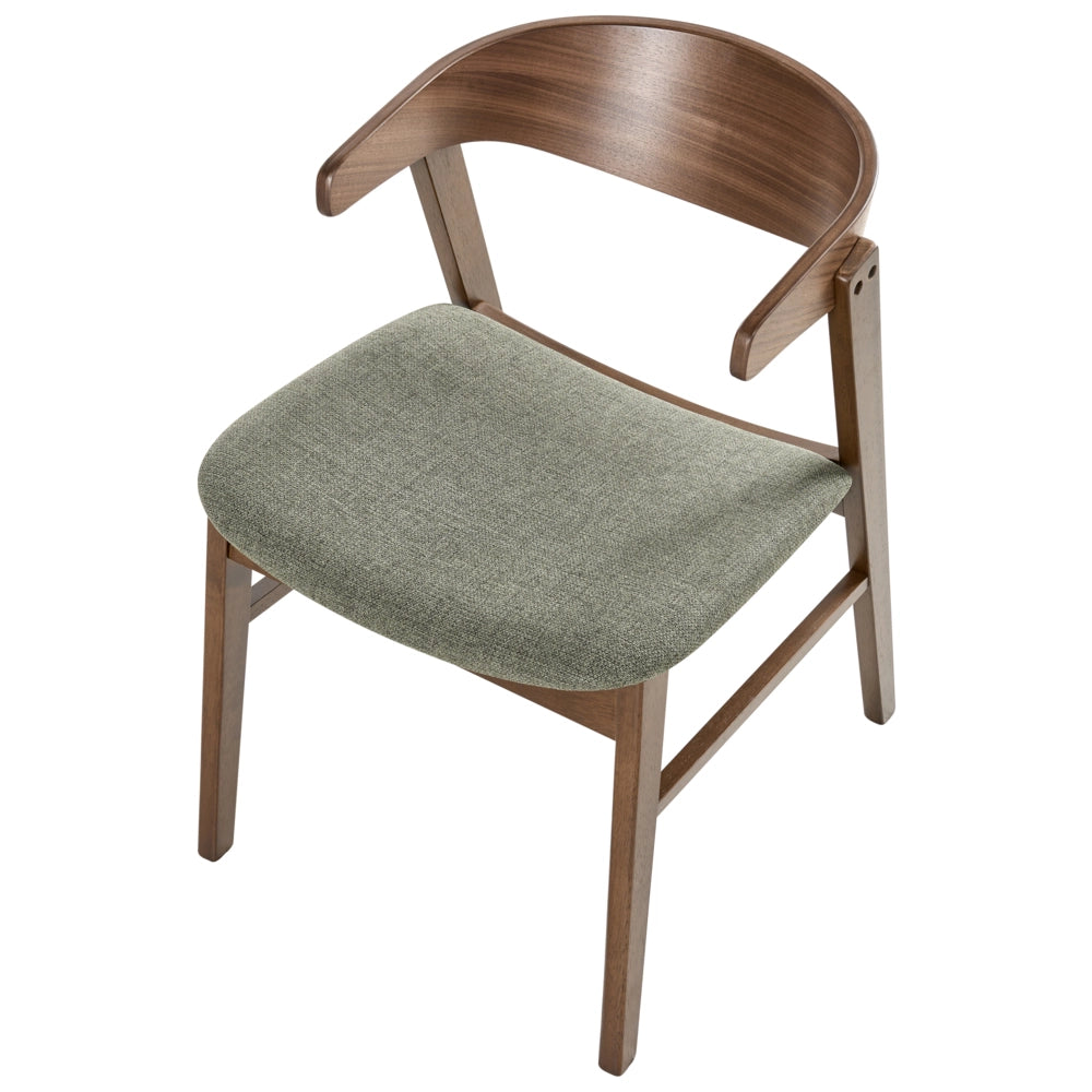 Set di 2 sedie da pranzo in stile tradizionale con seduta imbottita colore marrone scuro e verde