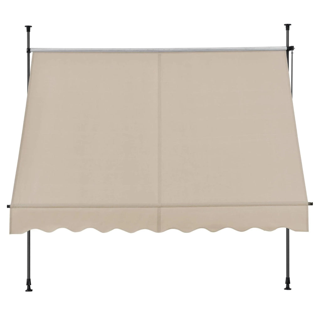 Ombrellone in metallo e poliestere altezza regolabile colore sabbia 300 x 120 x 200-300 cm 03_0001123