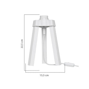 LAMPADA DA TAVOLO CON PARALUME IN TESSUTO BEIGE E BASE BIANCA 22,5H CM