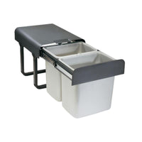 PATTUMIERA ESTRAIBILE CON 2 SECCHI DA 16 LITRI MAX 50 KG GUIDE IN ACCIAIO COPERCHIO ESTRAIBILE E LAVABILE 35,5X36,5X47,3 CM