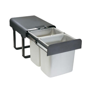 PATTUMIERA ESTRAIBILE CON 2 SECCHI DA 16 LITRI MAX 50 KG GUIDE IN ACCIAIO COPERCHIO ESTRAIBILE E LAVABILE 35,5X36,5X47,3 CM