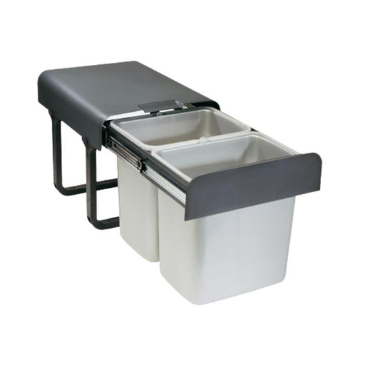 PATTUMIERA ESTRAIBILE CON 2 SECCHI DA 16 LITRI MAX 50 KG GUIDE IN ACCIAIO COPERCHIO ESTRAIBILE E LAVABILE 35,5X36,5X47,3 CM