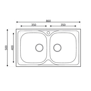 LAVELLO 86X50 2 VASCHE SA322
