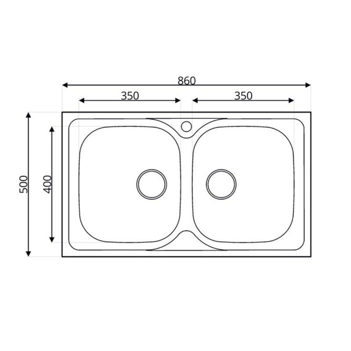 LAVELLO 86X50 2 VASCHE SA322