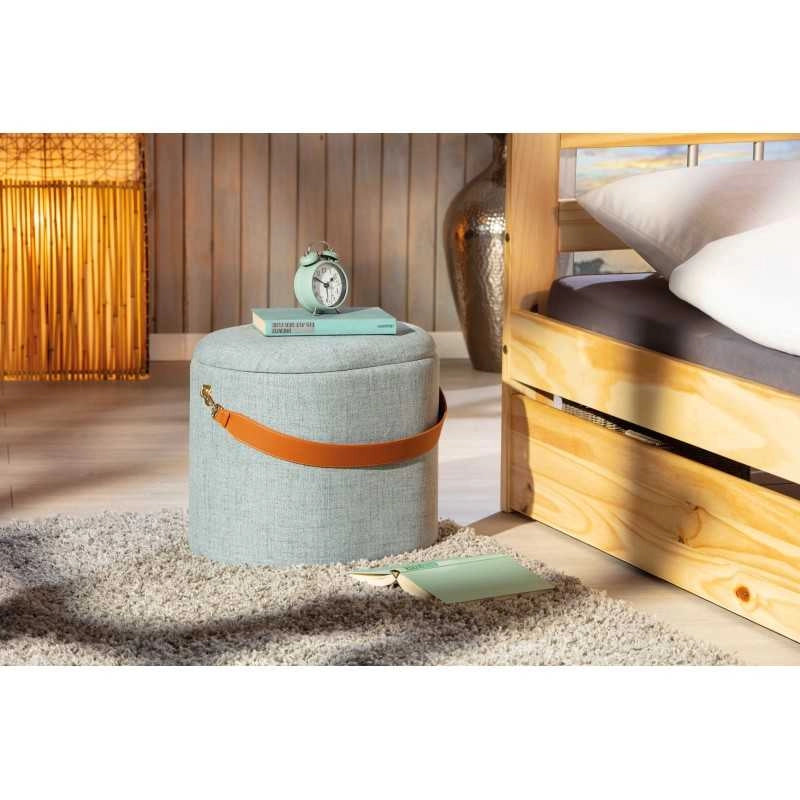 Pouf Inter Link con contenitore e maniglia in ecopelle colore grigio