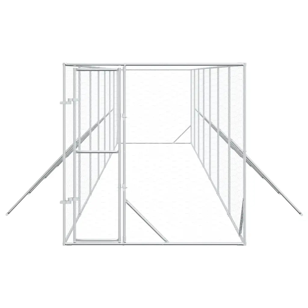 Cuccia per Cani da Esterno Argento 2x14x2 m Acciaio Zincato 3190454
