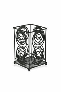 PORTAUTENSILI IN METALLO PER TAVOLA LAVANDINO 11X11X7 CM COLORE NERO